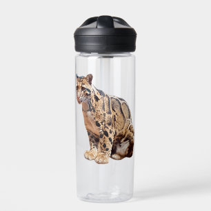 clouded leopard photograph jungle big cat animal   water bottle