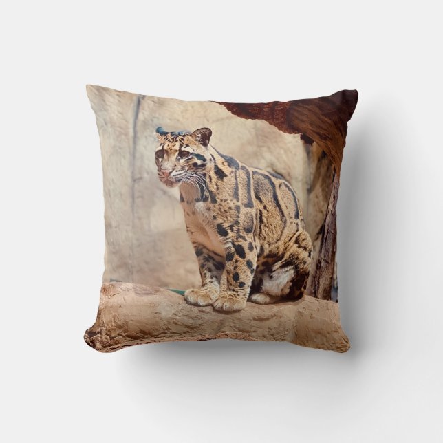 clouded leopard picture nature cushion (Front)
