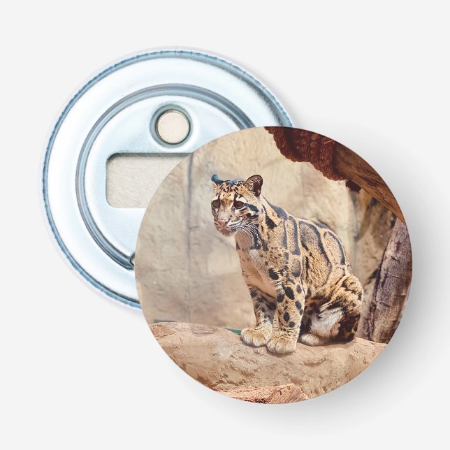 clouded leopard picture nature wildlife exotic bottle opener (Front)