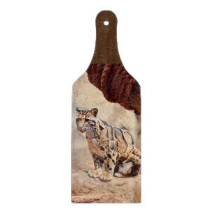 clouded leopard picture nature wildlife exotic cutting board
