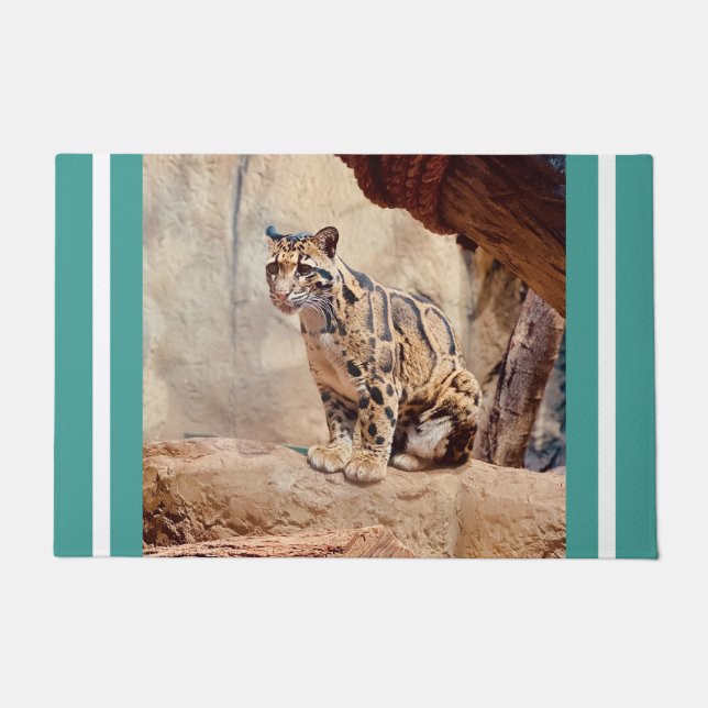 clouded leopard picture nature wildlife exotic doormat (Front)