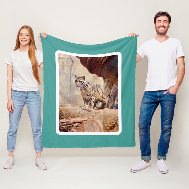 clouded leopard picture nature wildlife exotic fleece blanket (In Situ)