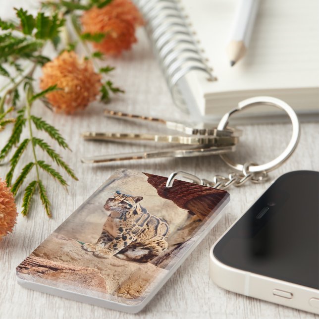 clouded leopard picture nature wildlife exotic key ring (Front Right)
