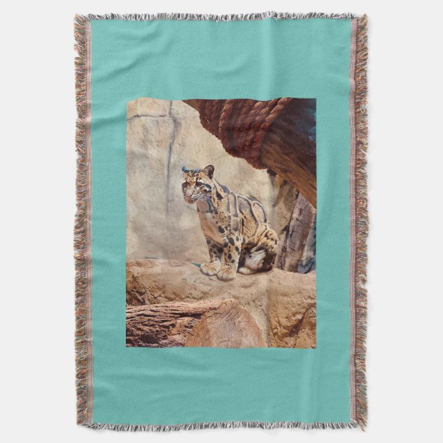 clouded leopard picture nature wildlife exotic throw blanket (Front Vertical)