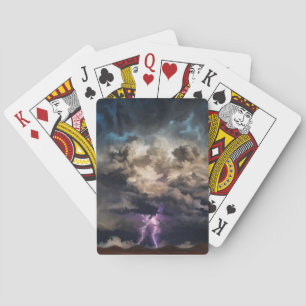 Clouded lightening storm canvas print playing cards
