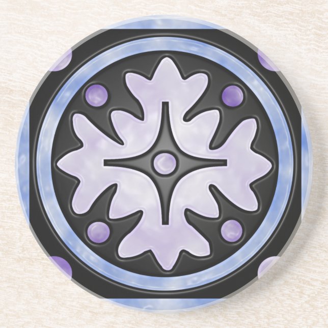 Clouded Stained Glass Coaster (Front)