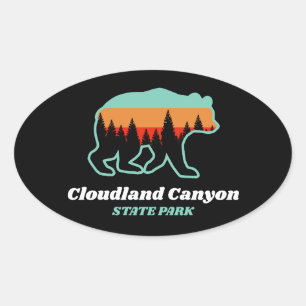 Cloudland Canyon State Park Georgia Bear Retro  Oval Sticker