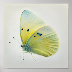 Cloudless Sulphur Butterfly Art Print Poster