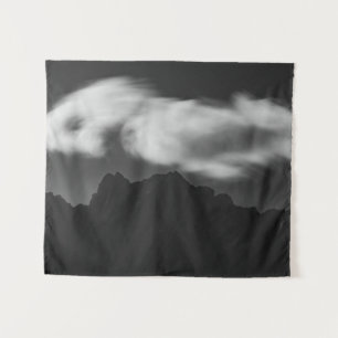 Clouds above mountain silhouette tapestry