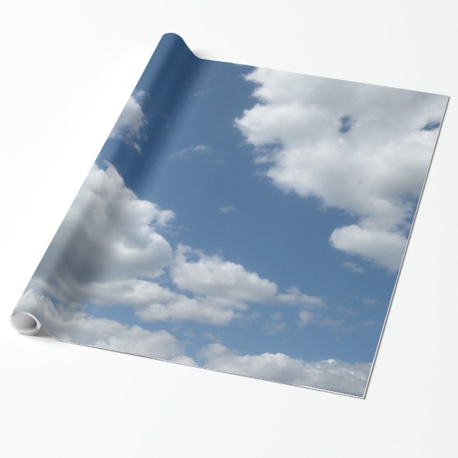 Clouds against a blue sky wrapping paper (Unrolled)