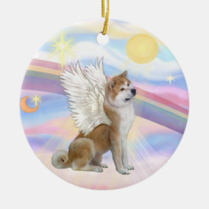Clouds - Akita Inu Angel Ceramic Tree Decoration