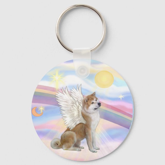 Clouds - AKita Inu Angel Key Ring (Front)