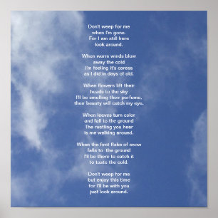 Clouds and Blue Sky-Don't Weep for Me Poster