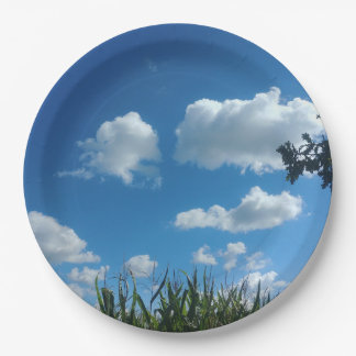 Clouds And Blue Sky Paper Plate