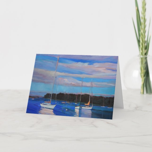 Clouds and Boats at Sunset Card (Front)