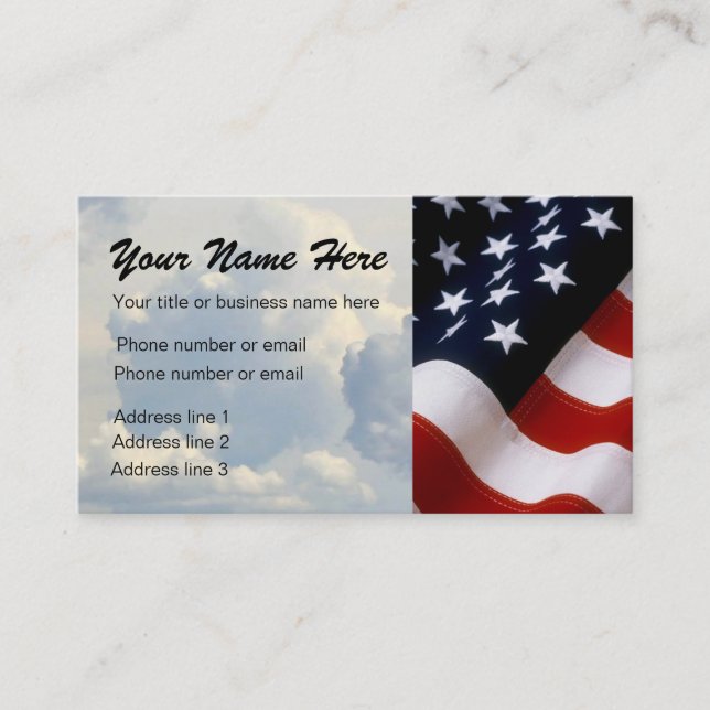 CLOUDS AND FLAG BUSINESS CARD (Front)