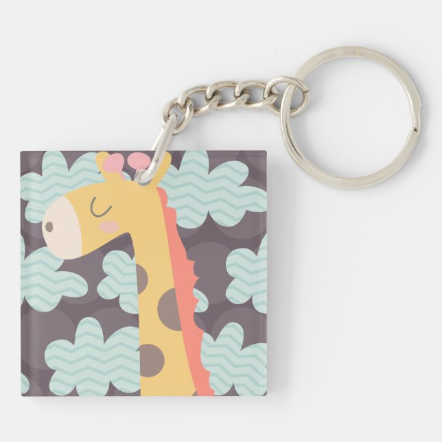 Clouds and Giraffes Key Ring (Back)