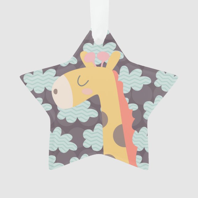 Clouds and Giraffes Ornament (Front)