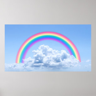 Clouds And Rainbow Poster