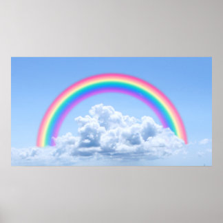 Clouds And Rainbow Poster