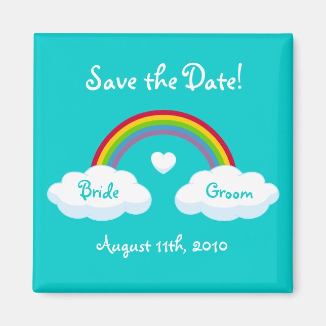 Clouds And Rainbow - Save the Date magnet (Front)