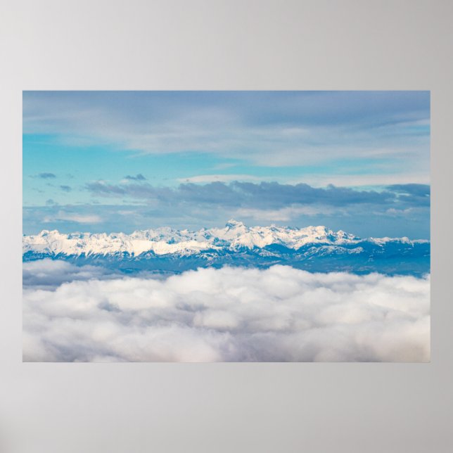 Clouds and snowy mountain Triglav Poster (Front)