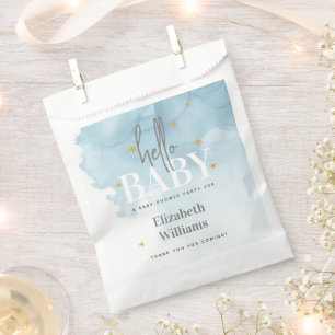 Clouds and Stars Hello Baby Shower Favour Bag