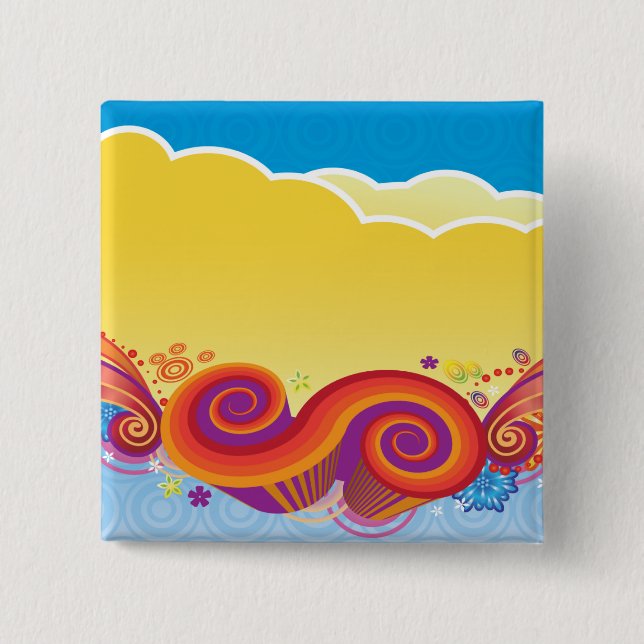 clouds and swirls 15 cm square badge (Front)