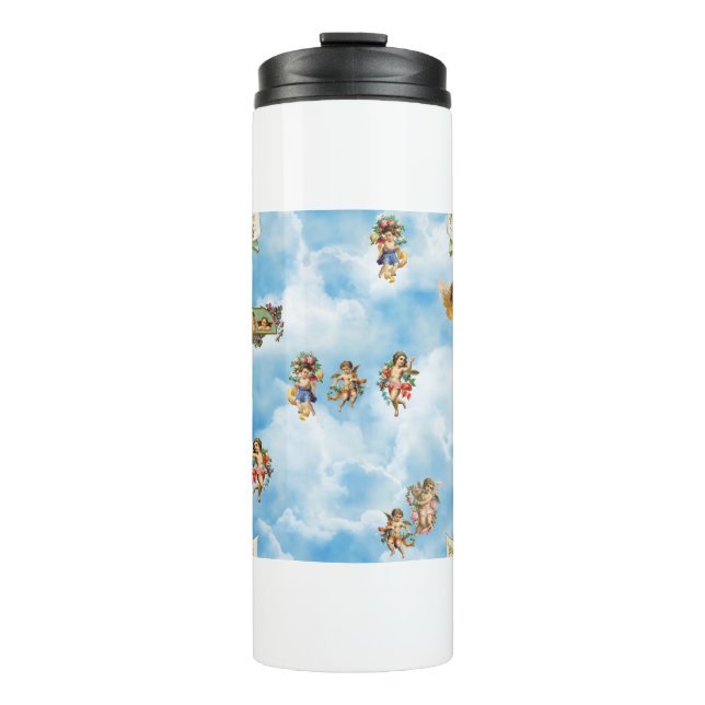 clouds angel cherubs thermal tumbler (Front)
