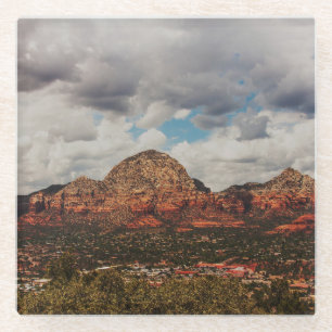Clouds as they roll into Sedona Glass Coaster