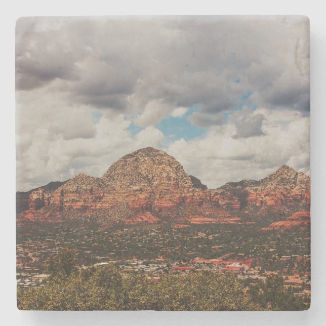 Clouds as they roll into Sedona Stone Coaster (Front)