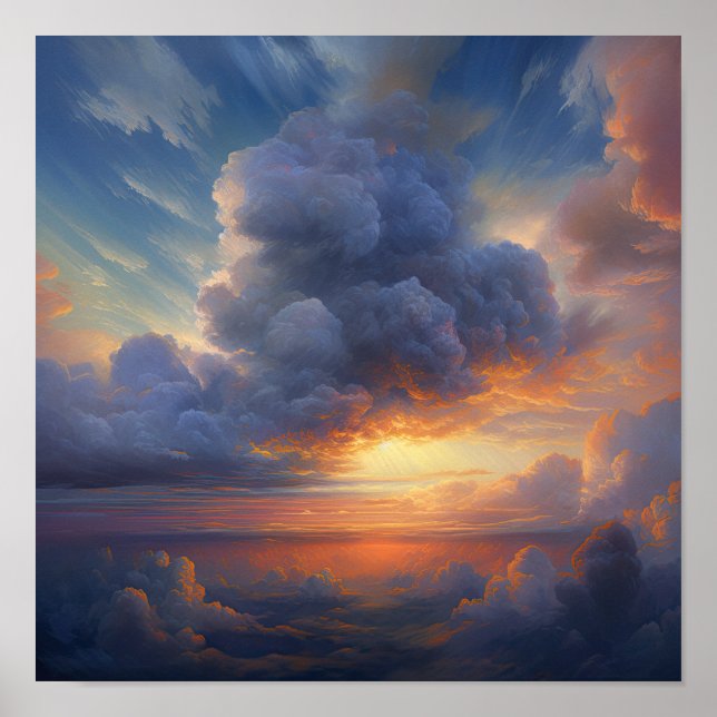 Clouds At Dawn Painting Art Print Poster (Front)