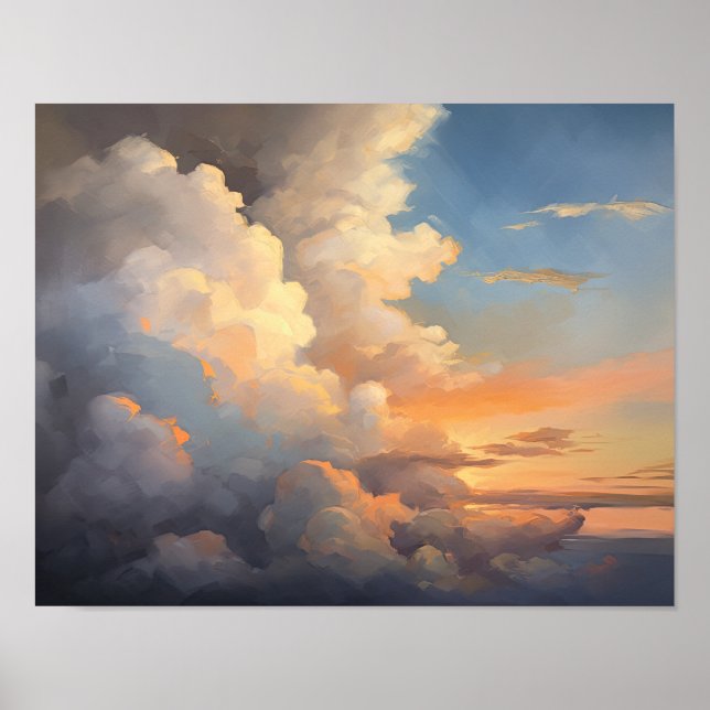 Clouds At Dawn Painting Art Print Poster (Front)