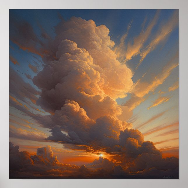 Clouds At Dawn Painting Art Print Poster (Front)