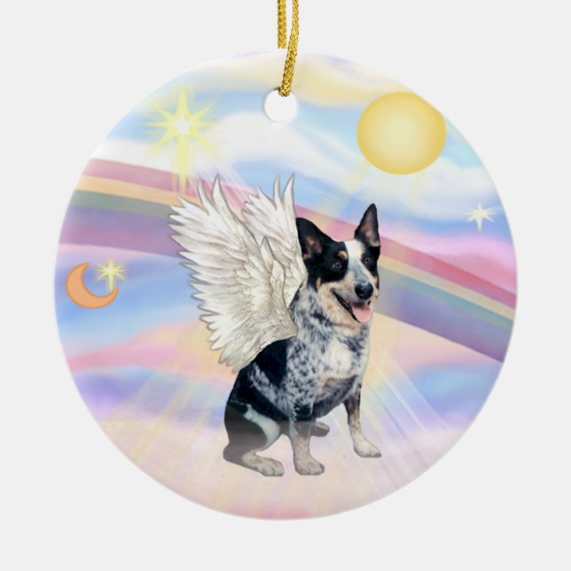 Clouds - Australian Cattle Dog Ceramic Ornament (Front)