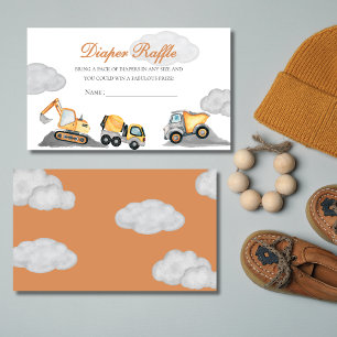 Clouds baby under construction baby shower Diaper Enclosure Card