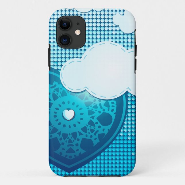 Clouds background with heart, iPhone 5 case (Back)