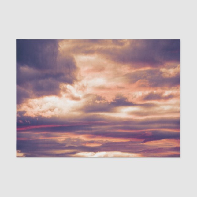 Clouds Beautiful Sunset Orange Purple Sky Tissue Paper (Front)