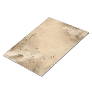 Clouds Birds Feathers Pastel Sky Collage Notepad