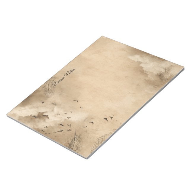Clouds Birds Feathers Pastel Sky Collage Notepad (Angled)
