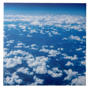 Clouds blue ceramic tile