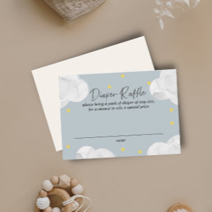 Clouds Blue Grey Boy Baby Shower Diaper Raffle Business Card