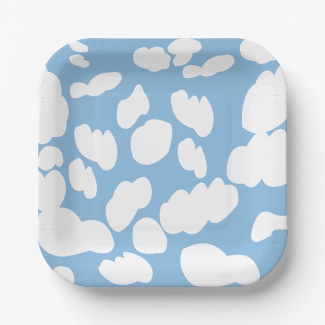 Clouds Blue Sky Clouds Party Paper Plate (Front)