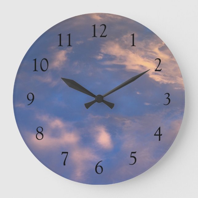 Clouds Blue Sky Large Clock (Front)