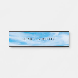 Clouds Blue Sky Modern Simple Elegant Template Door Sign
