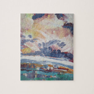 Clouds Building Painting / Artist Larry Lerew Jigsaw Puzzle