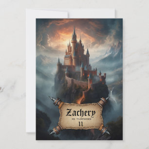*~* Clouds Castle Mediaeval Fantasy AP88 Birthday Invitation