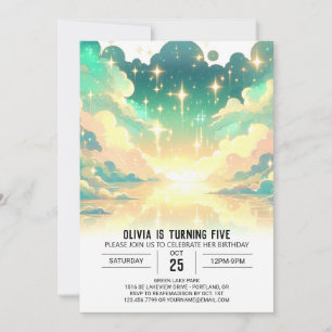 Clouds Celestial Digital Birthday Invitation