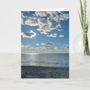 Clouds Cloudy Blue Sky Empty Beach Note Card