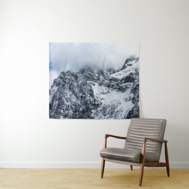 Clouds covering majestic mountains tapestry (In Situ (Horizontal))